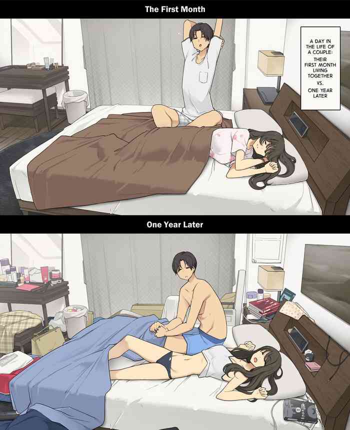 A Day in the Life of a Couple: Their First Month Living Together vs. One Year Later cover