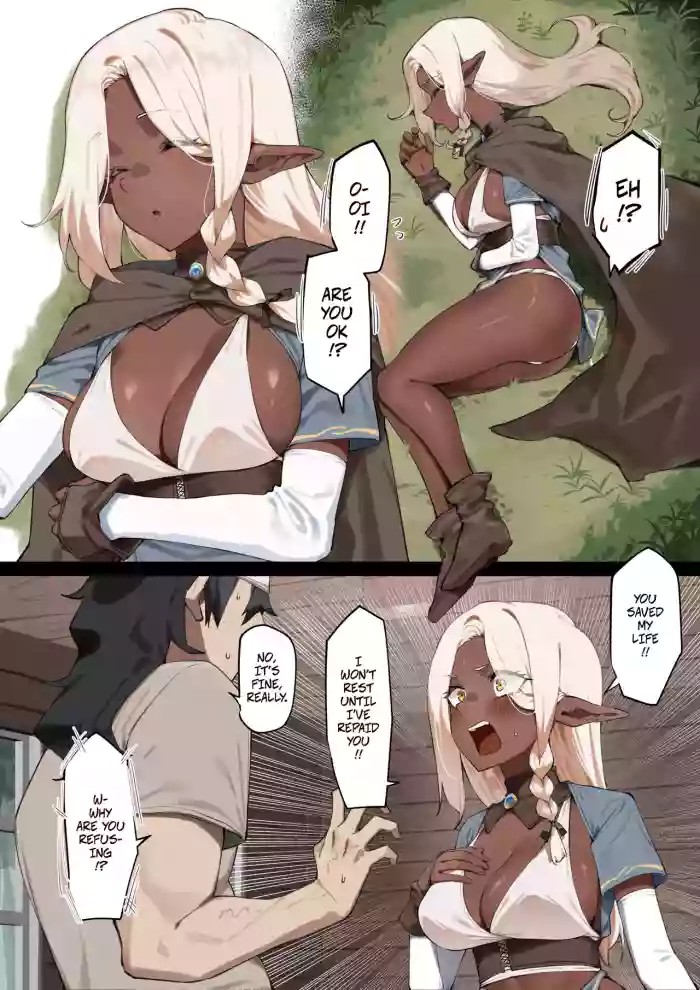 Helping a Dark Elf and Getting a Favor In Return -- Kasshoku Elf o Tasuketara Ongaeshi Sareta Hanashi cover
