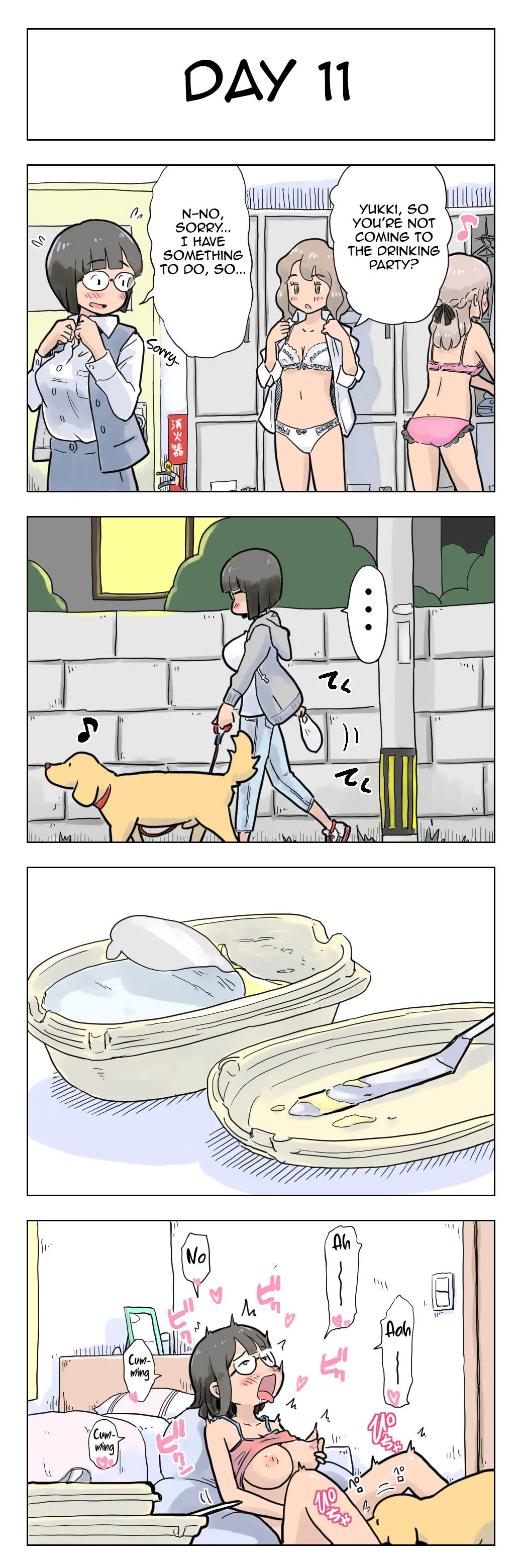 100-Nichigo Ni Aiken To Sex Suru Jimi Kyonyuu Megane-Chan page 12