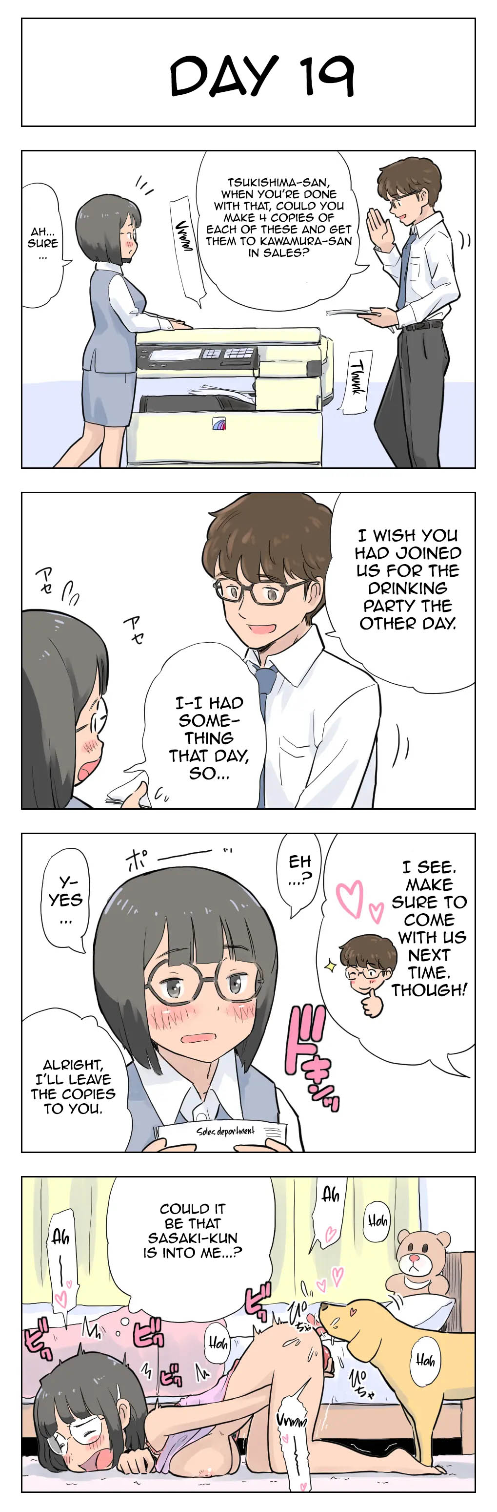 100-Nichigo Ni Aiken To Sex Suru Jimi Kyonyuu Megane-Chan page 20