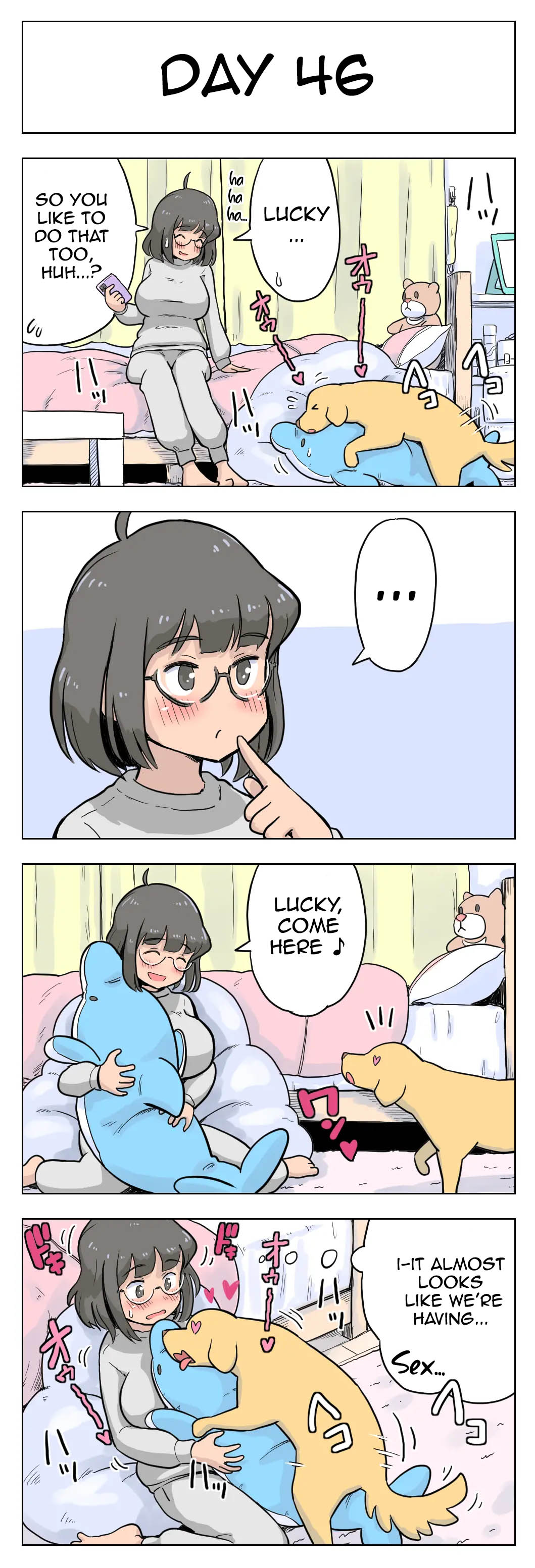 100-Nichigo Ni Aiken To Sex Suru Jimi Kyonyuu Megane-Chan page 47