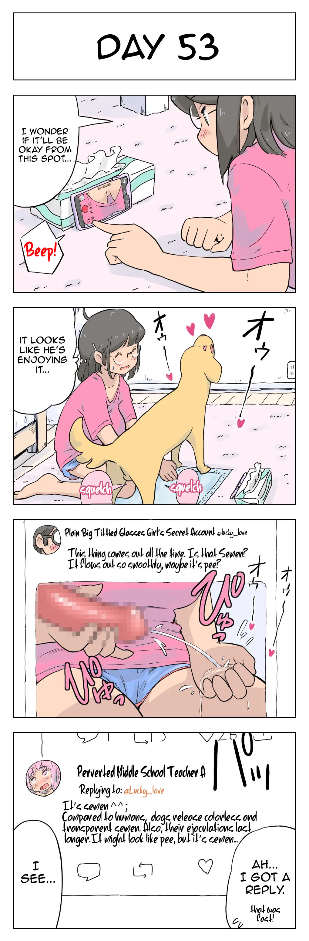 100-Nichigo Ni Aiken To Sex Suru Jimi Kyonyuu Megane-Chan page 54