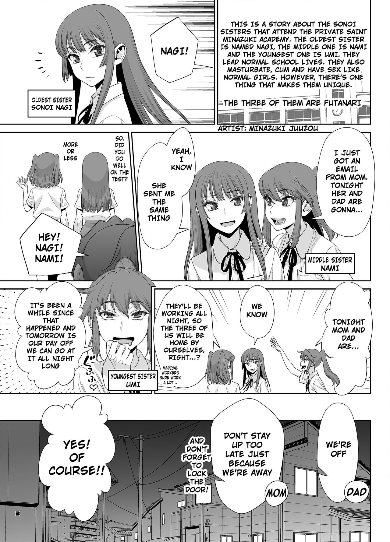 3 Lewd Futanari Sisters Keep Having Sex Until Morning page 3