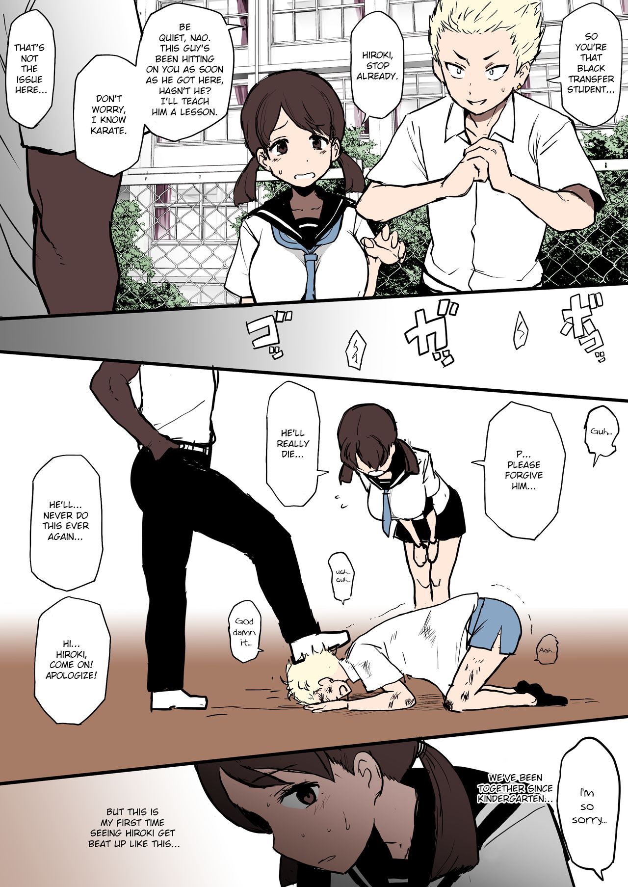4P Manga Kokujin no Tenkousei ni Osananajimi o NTR ru page 1