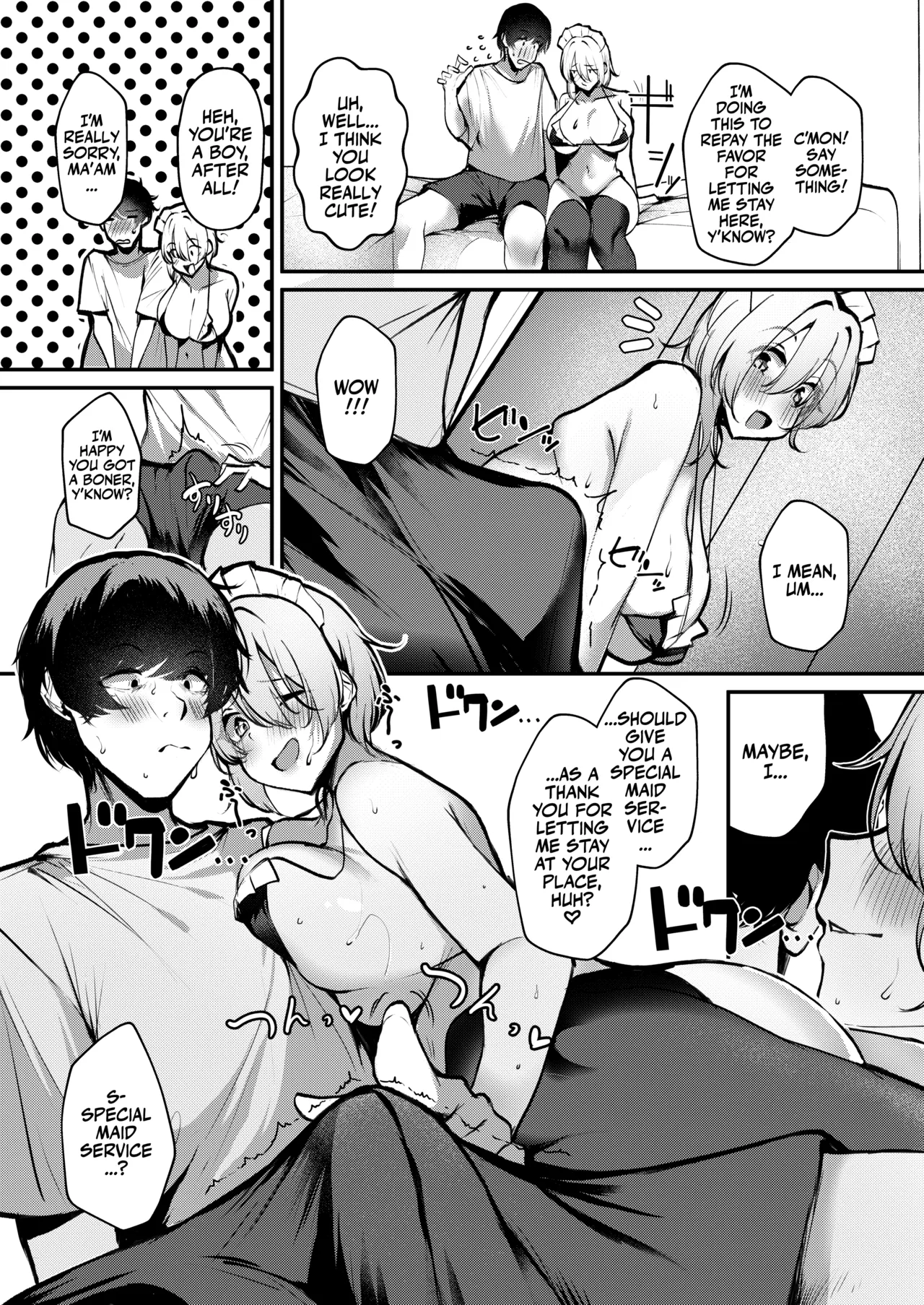 A Big-Tittied Gyaru Missed the Last Train and put on a Maid Bikini in Exchange for Staying the Night! page 10