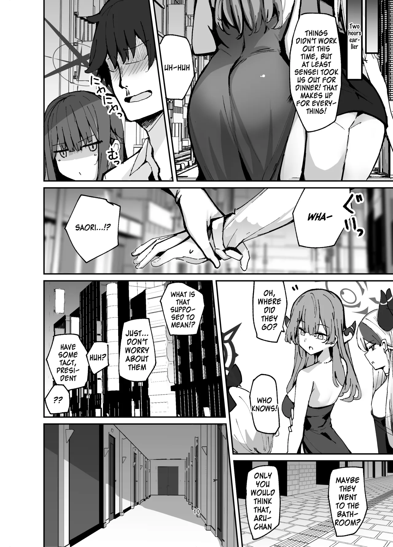 A book about Saori getting jealous and assaulting Sensei. page 10