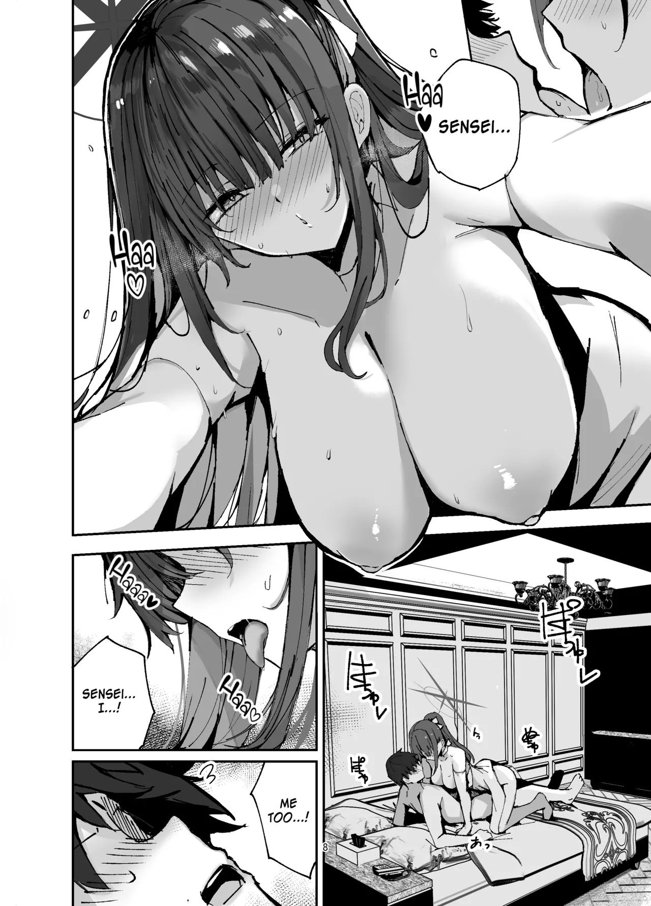 A book about Saori getting jealous and assaulting Sensei. page 8