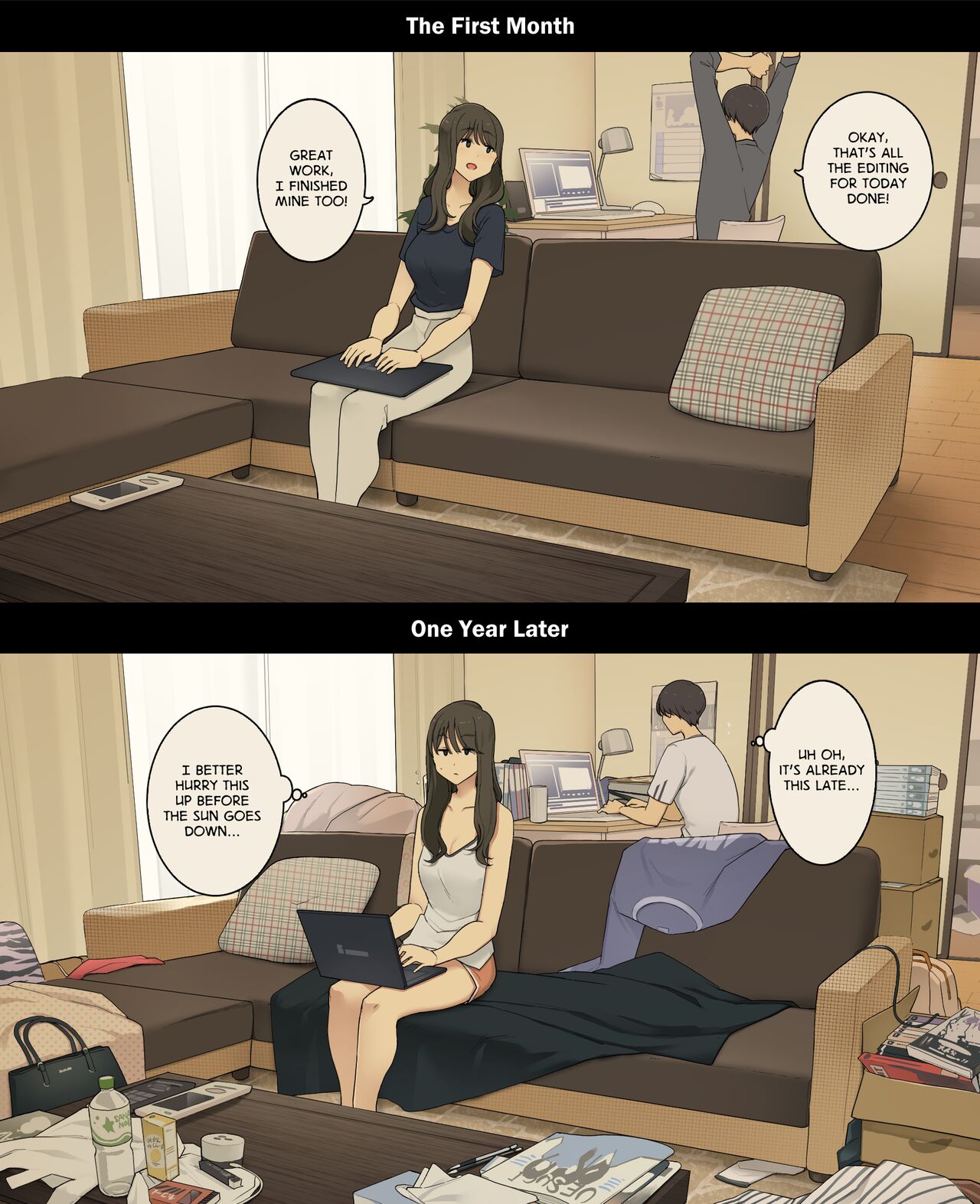 A Day in the Life of a Couple: Their First Month Living Together vs. One Year Later page 11