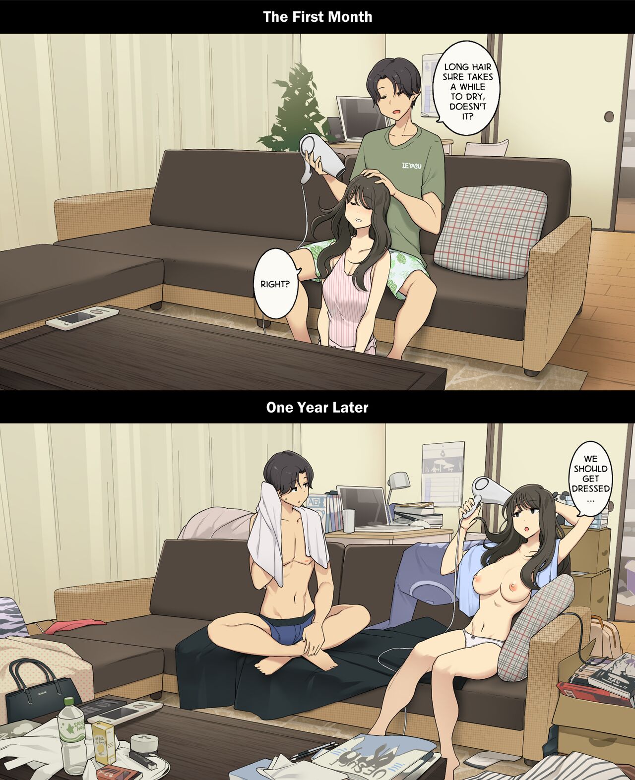 A Day in the Life of a Couple: Their First Month Living Together vs. One Year Later page 13