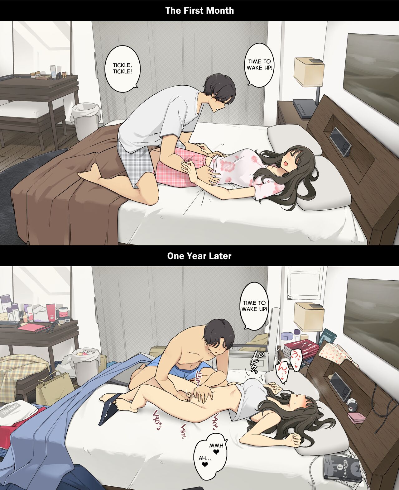 A Day in the Life of a Couple: Their First Month Living Together vs. One Year Later page 2
