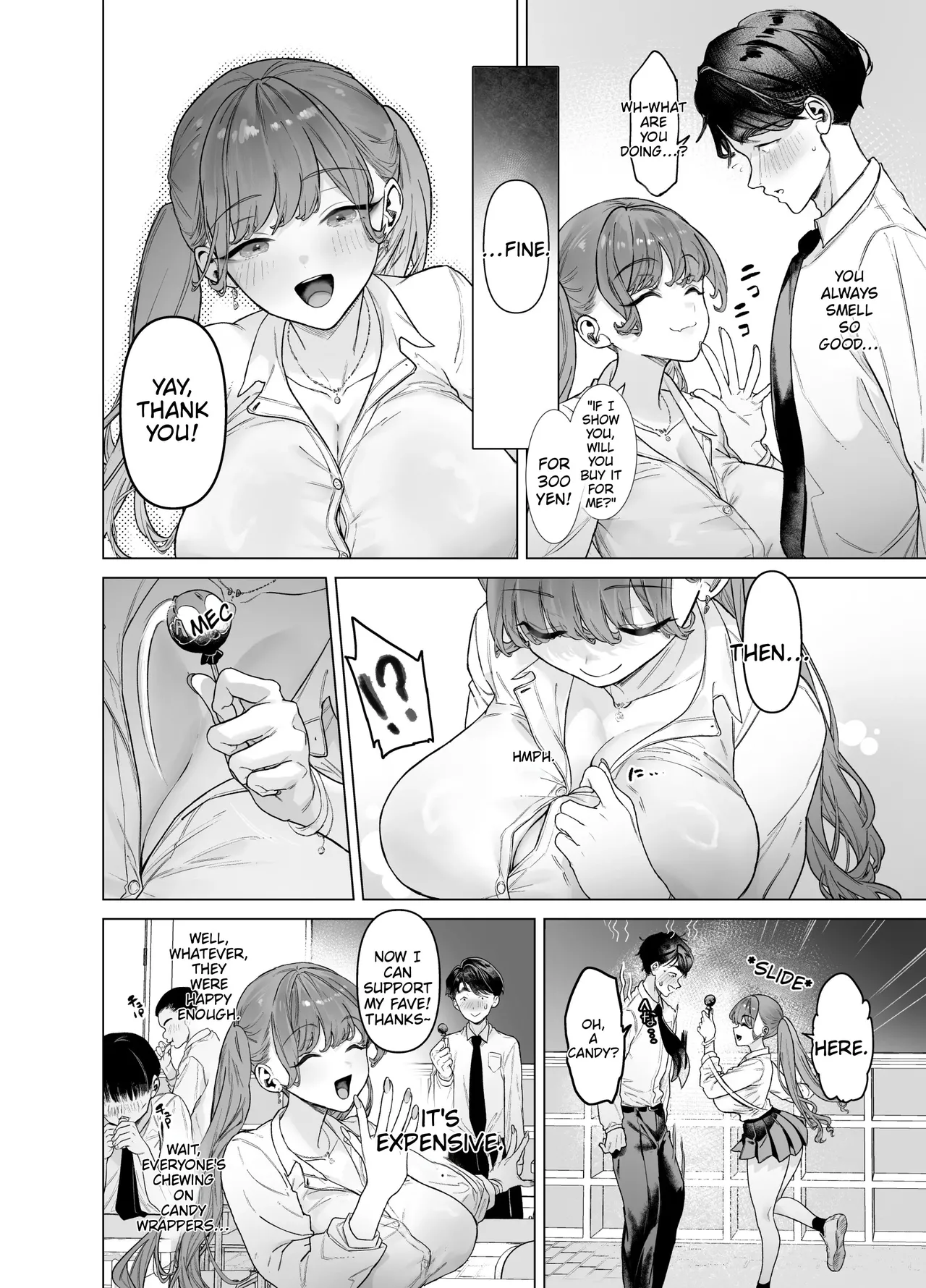 A gal who doesn't act submissive but is weak for a big cock, and a huge-dicked otaku. page 12