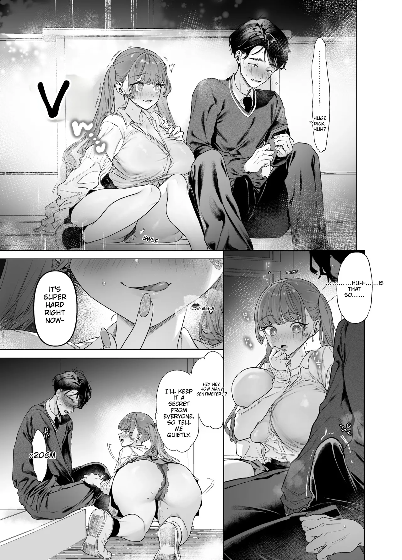 A gal who doesn't act submissive but is weak for a big cock, and a huge-dicked otaku. page 21