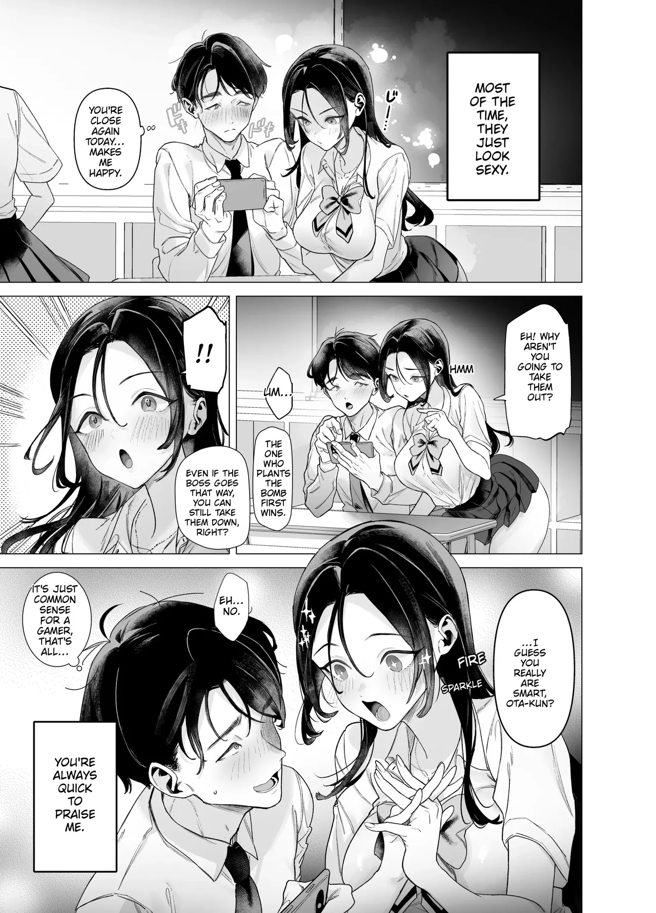 A gal who doesn't act submissive but is weak for a big cock, and a huge-dicked otaku. page 5