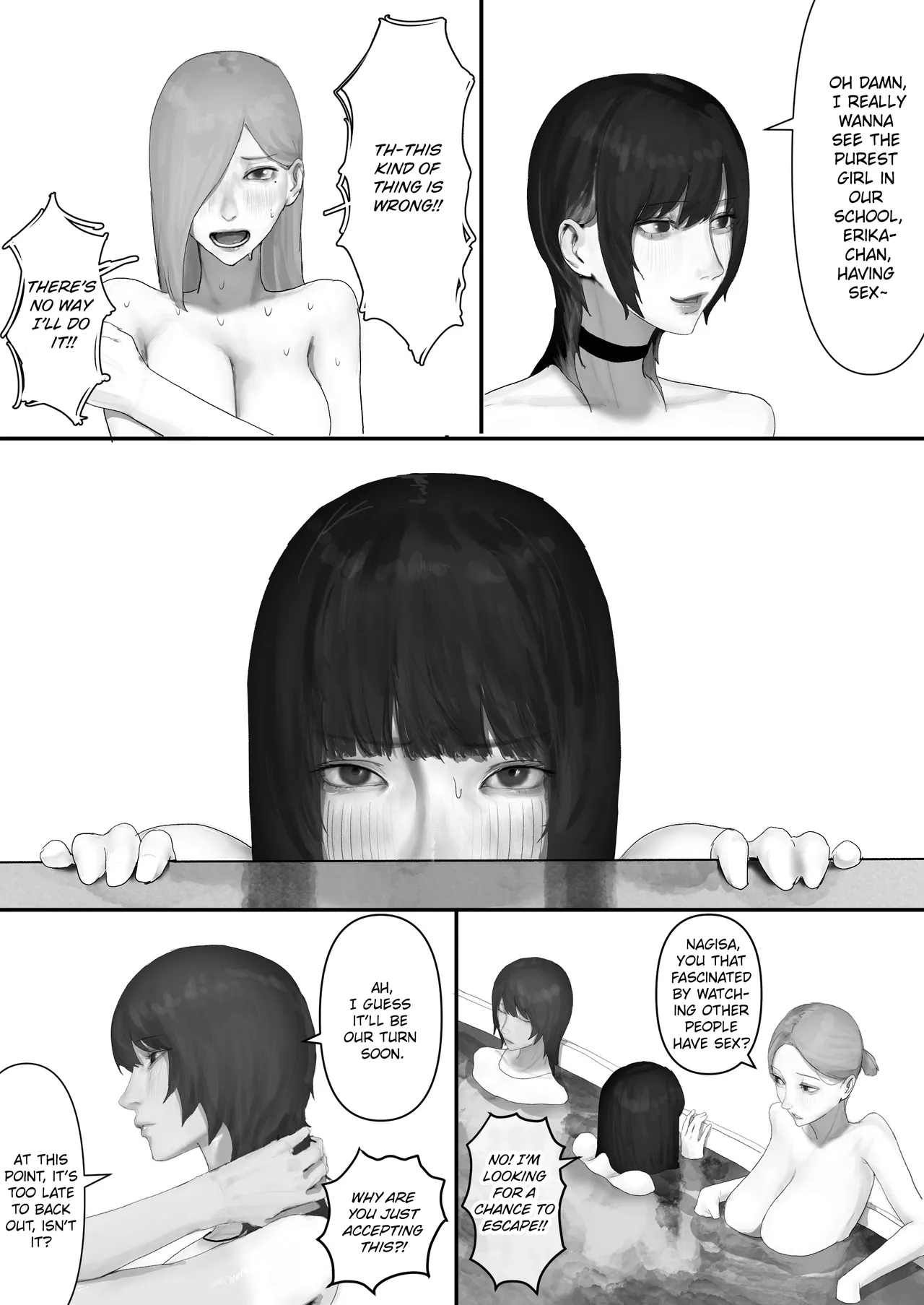 A Loser Introvert Gets Dragged by His Little Sister to a School Trip Bathhouse With Nothing but High School Girls and Ends up in a Bareback 18-Girl Harem Orgy!! page 115
