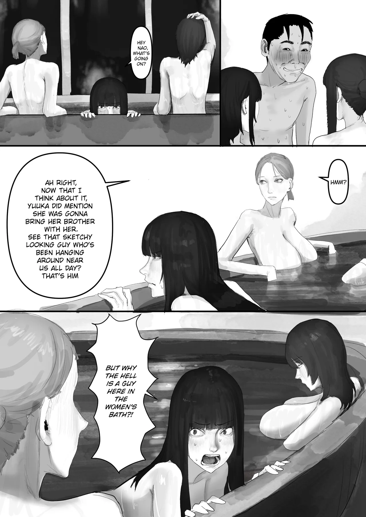 A Loser Introvert Gets Dragged by His Little Sister to a School Trip Bathhouse With Nothing but High School Girls and Ends up in a Bareback 18-Girl Harem Orgy!! page 59