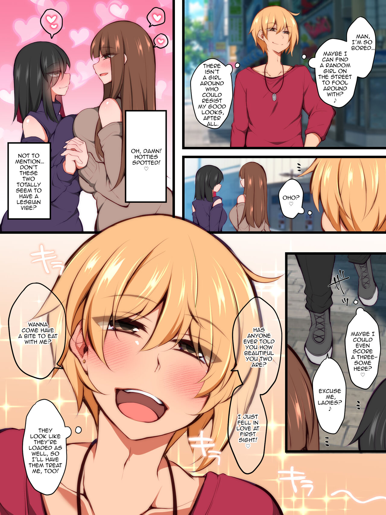 A Man Who Tried to Get Between a Futanari Lesbian Couple page 1