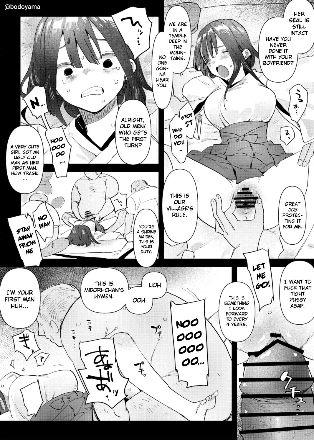 A story about a girl being forced to sacrifice her virginity as a village shrine maiden. page 2