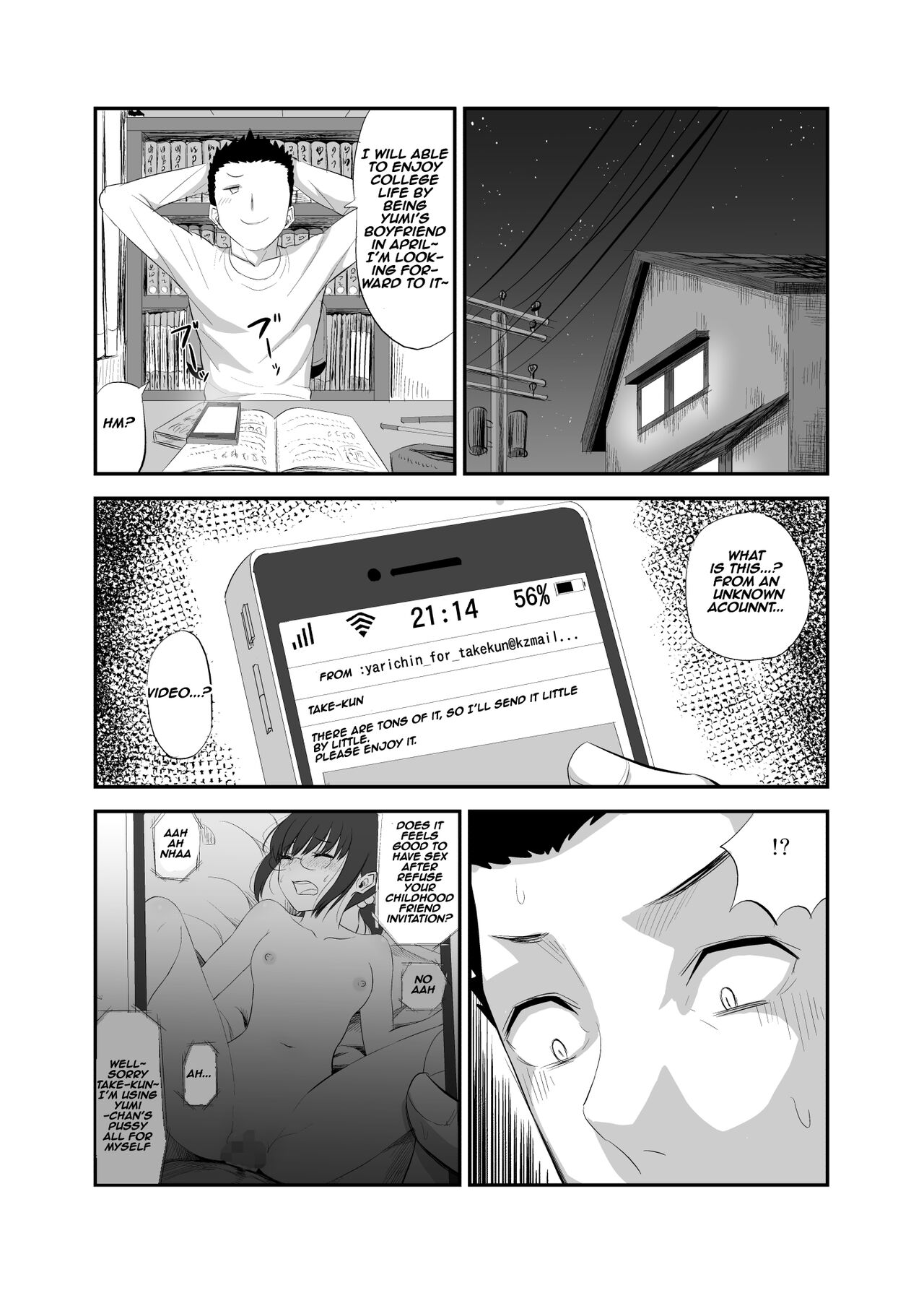 A story about a plain and serious childhood friend who was toyed with by the delinquent page 32