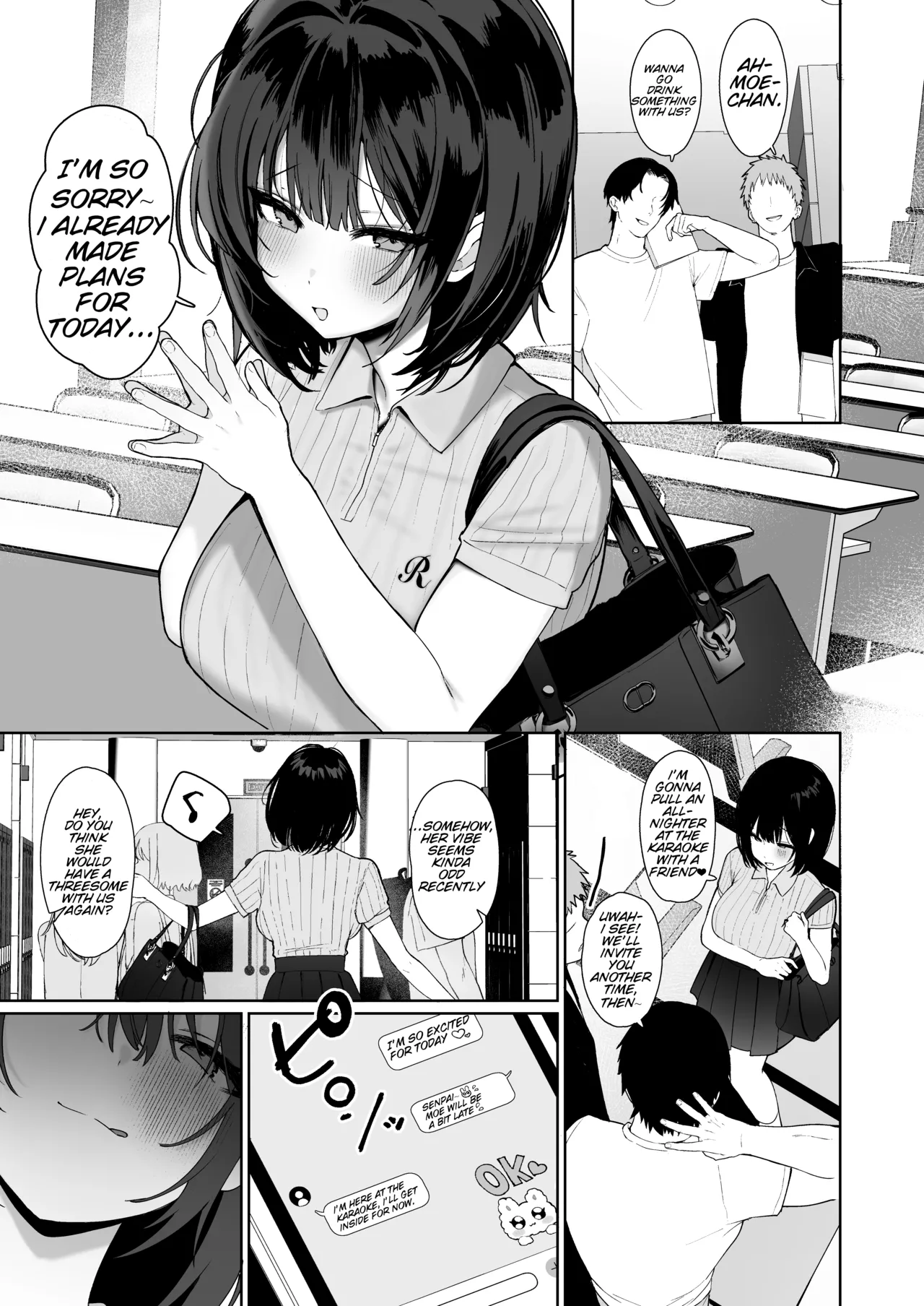 A story about having non-stop cheating sex with the kind of woman no boyfriend should be hanging around with. page 28