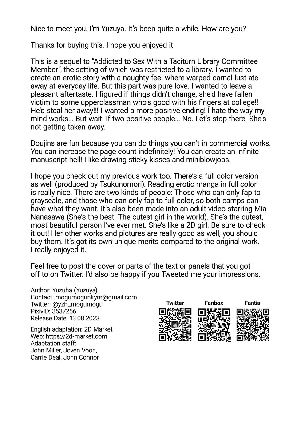Addicted to Sex With a Taciturn Library Committee Member: Summer Vacation page 67