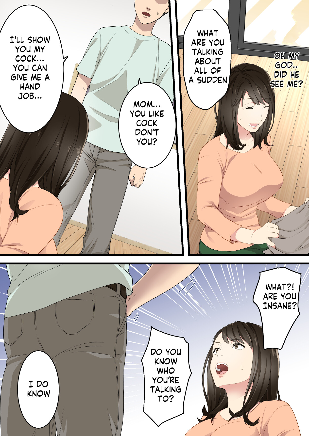 Arguing mother-son who became a loving couple page 12