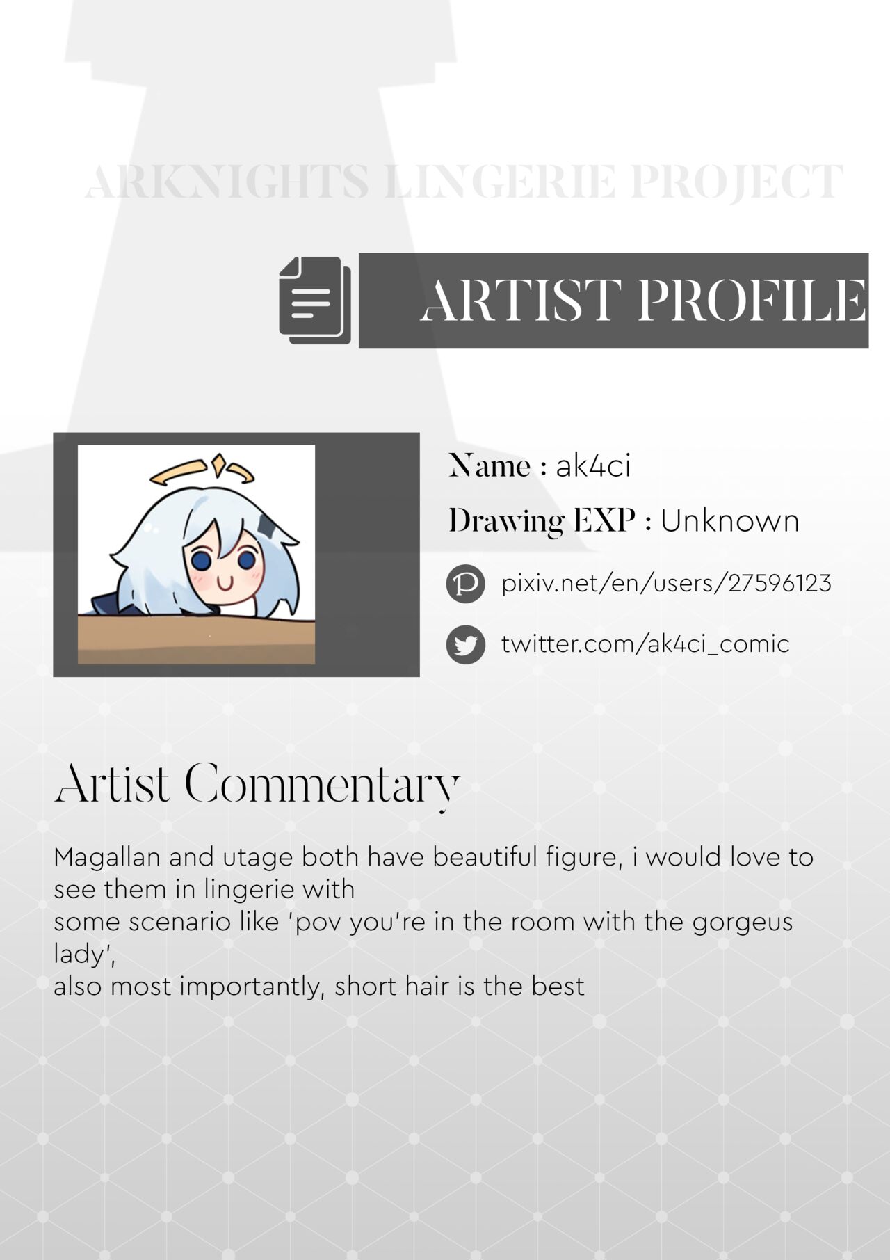 Arknights Lingerie Collaboration Fanbook page 12