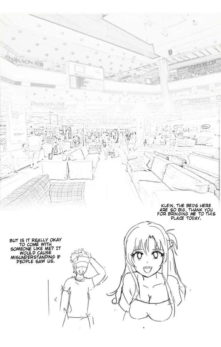 Asuna and Klein buying new bed. page 1