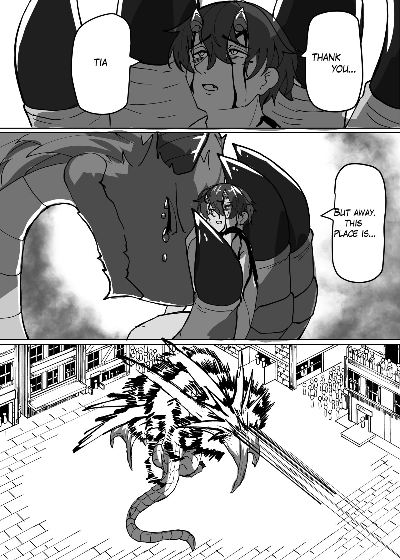 Because That Night Was The Happiest They've Ever Been - Persecuted Dragon Girl and an Assassin at His Limit Forget Human Speech and Have Beastly Sex page 19