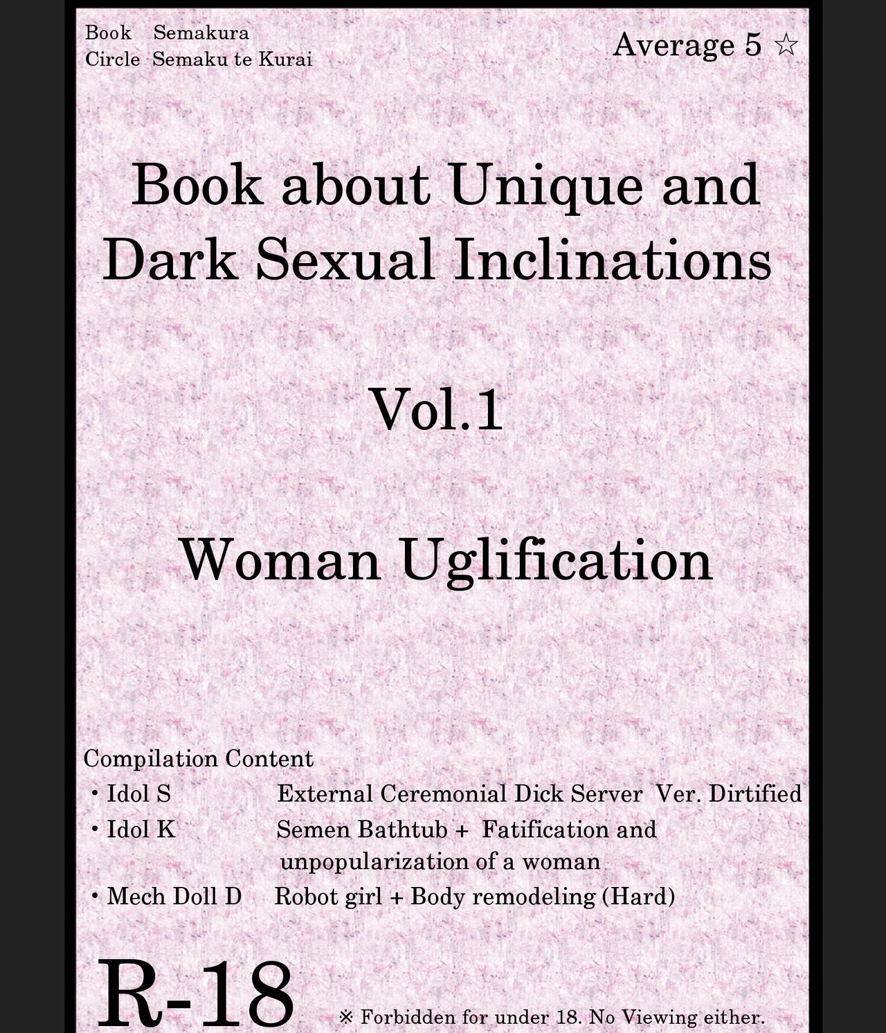 Book about Narrow and Dark Sexual Inclinations Vol.1 Uglification page 1