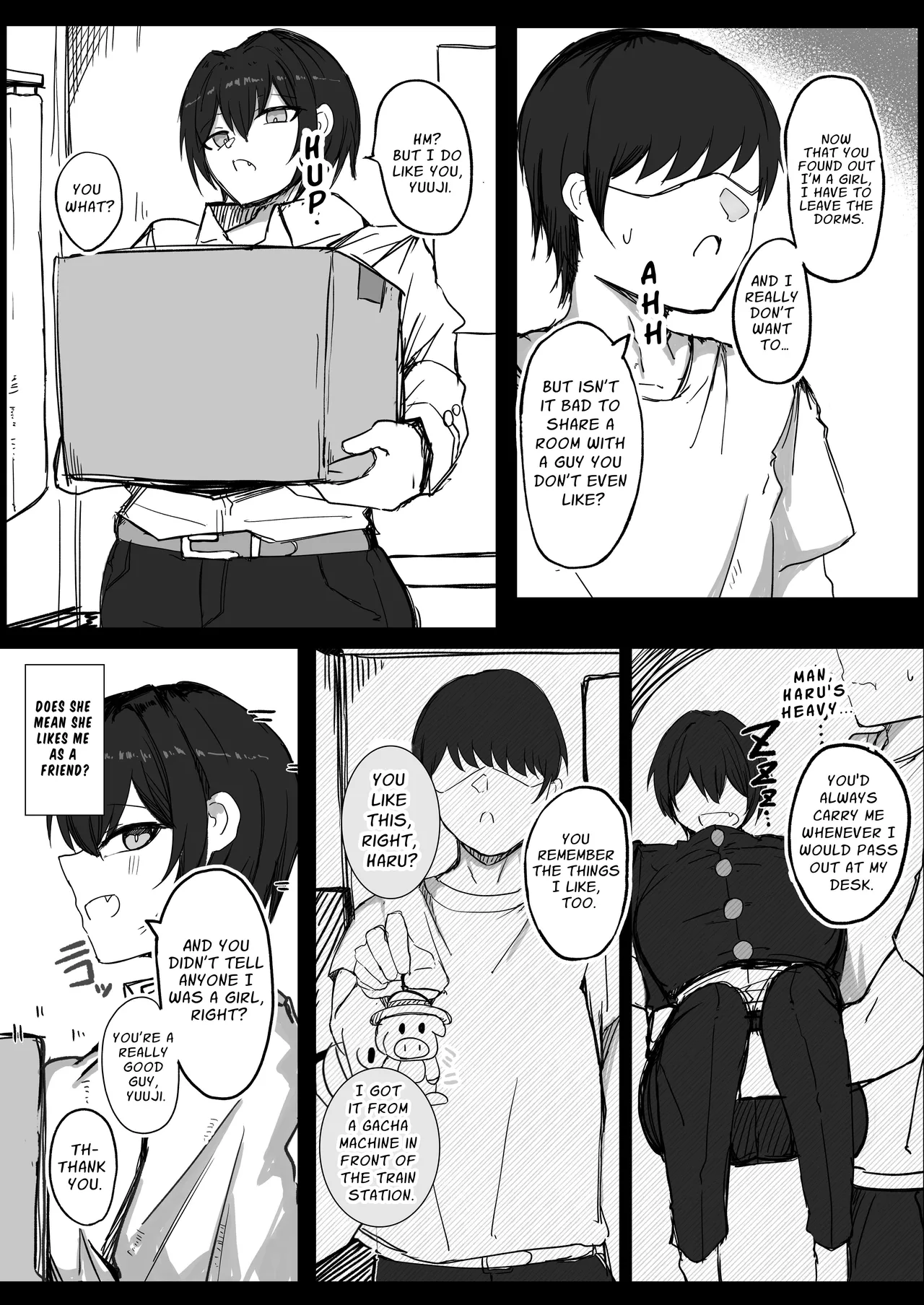 Busty Crossdressing Woman gets Horny for Sex in the Shared Room of a Male Dormitory page 13