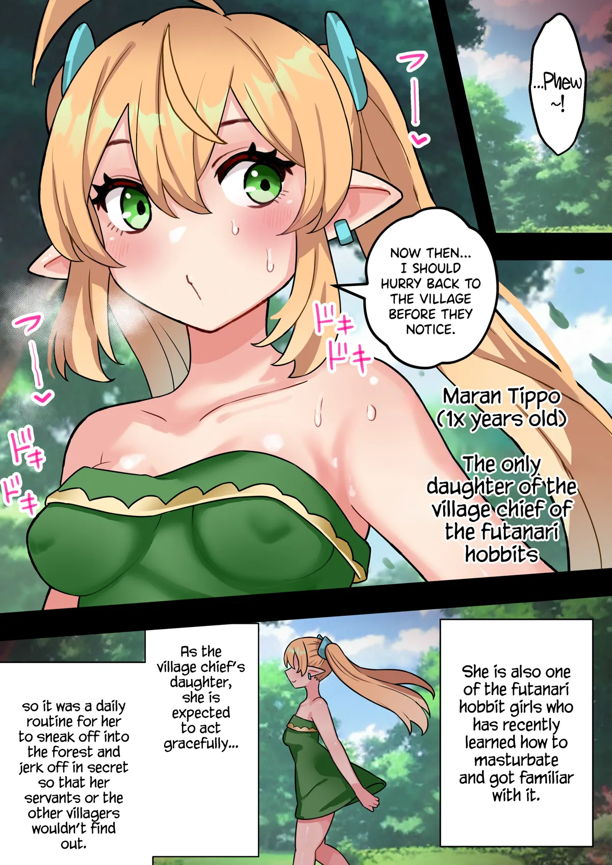 Cumming with a big dick feels really good! A story about a short futanari hobbit girl with an uncircumcised dick turning into a sex monster because of a cock ring! page 6