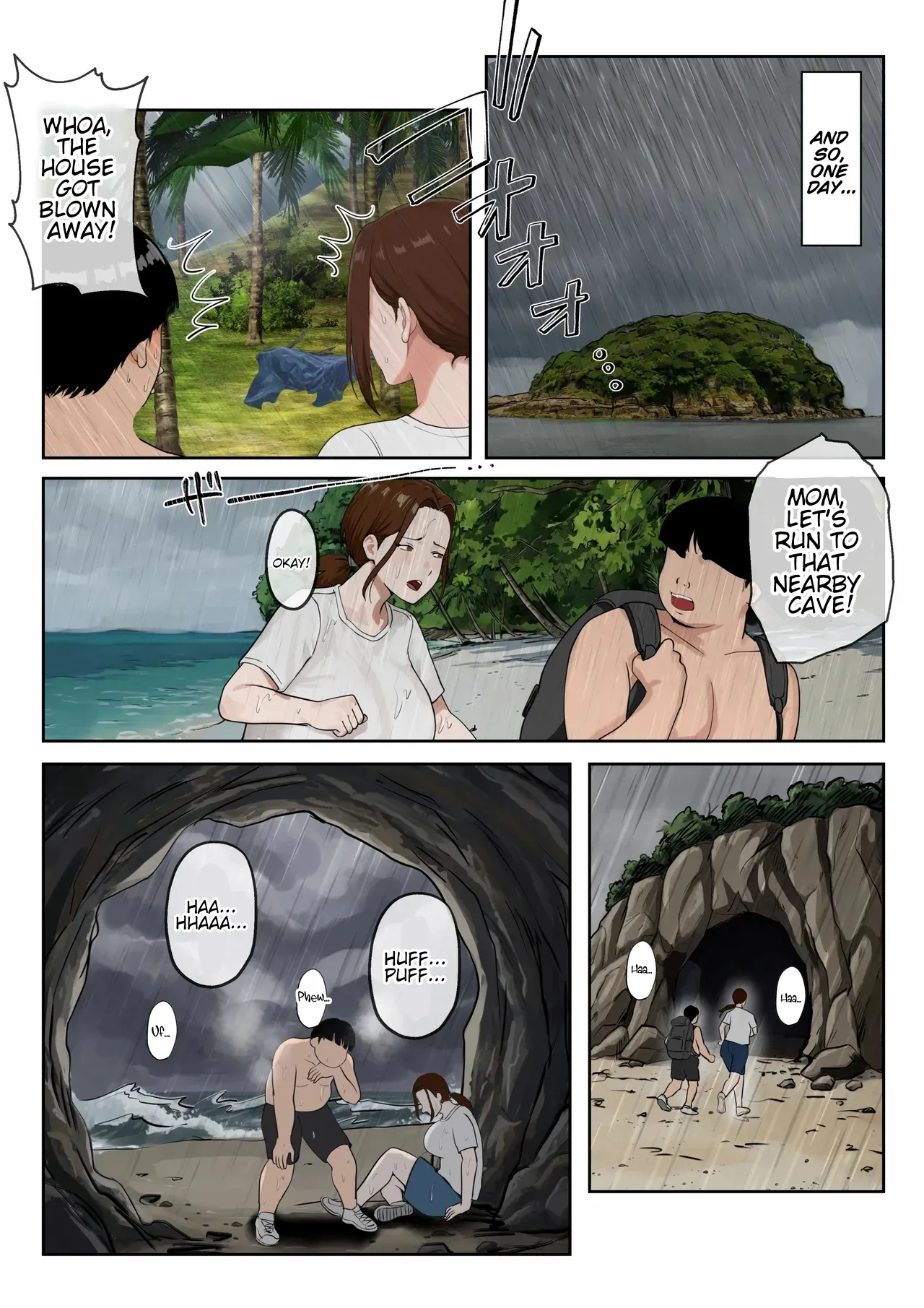 Desert Island Mother-Son sex life: A busty mother reluctantly satisfying her son's desires. page 30