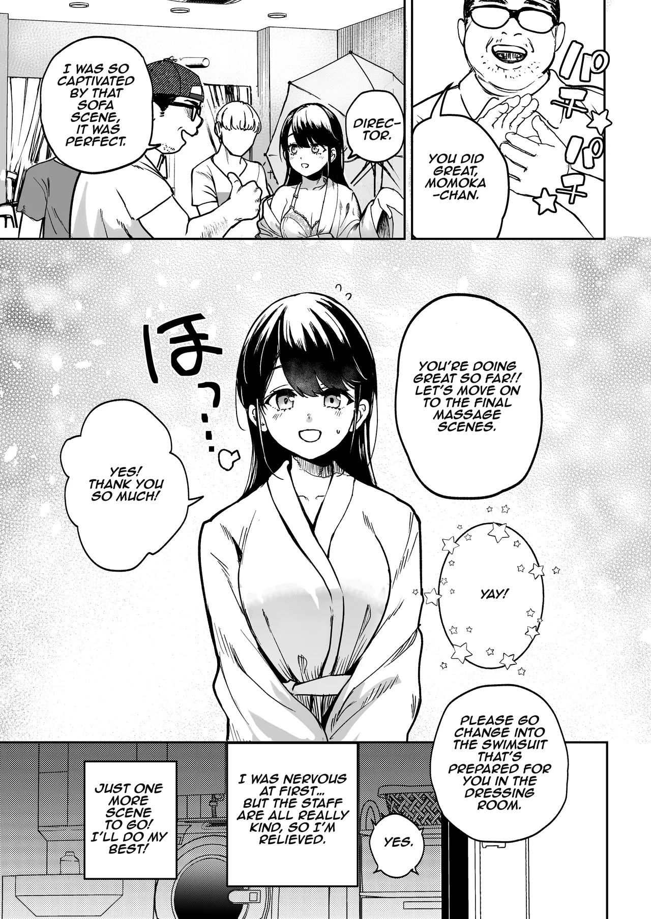 Desperate Idol, Climaxing During Her First Gravure Shoot!? ~Nobody Told Me the Massage Would Groping Inside My Swimsuit!~ page 4
