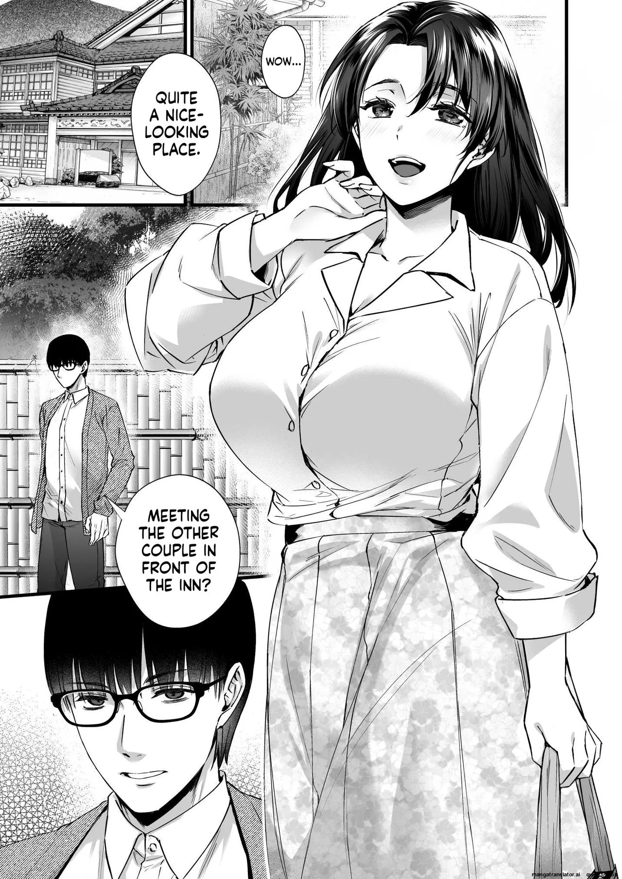 Dohamari Suru Hodo Kimochiii! Junpaku Fuufu to Yarichin Couple no Swapping Onsen page 3