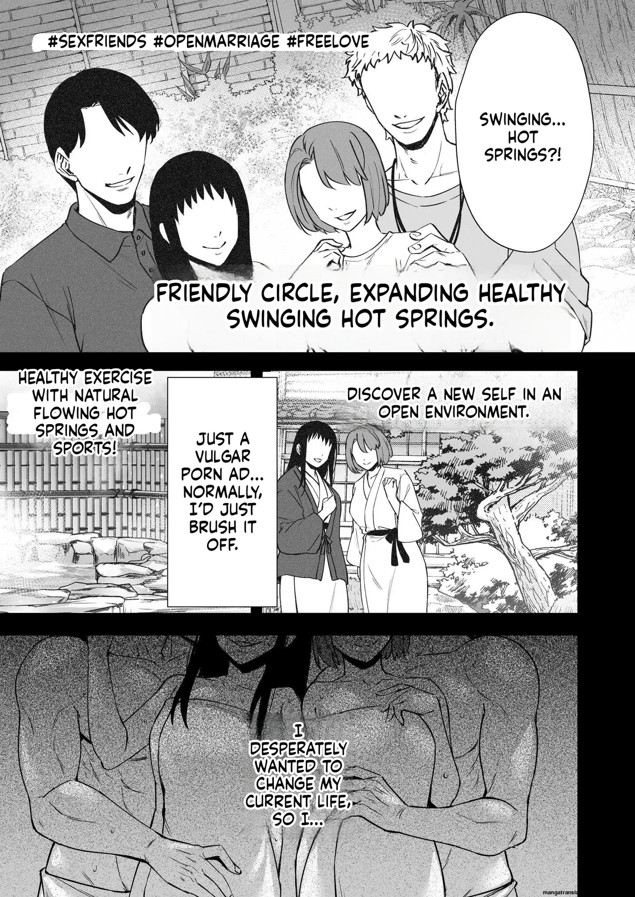 Dohamari Suru Hodo Kimochiii! Junpaku Fuufu to Yarichin Couple no Swapping Onsen page 7