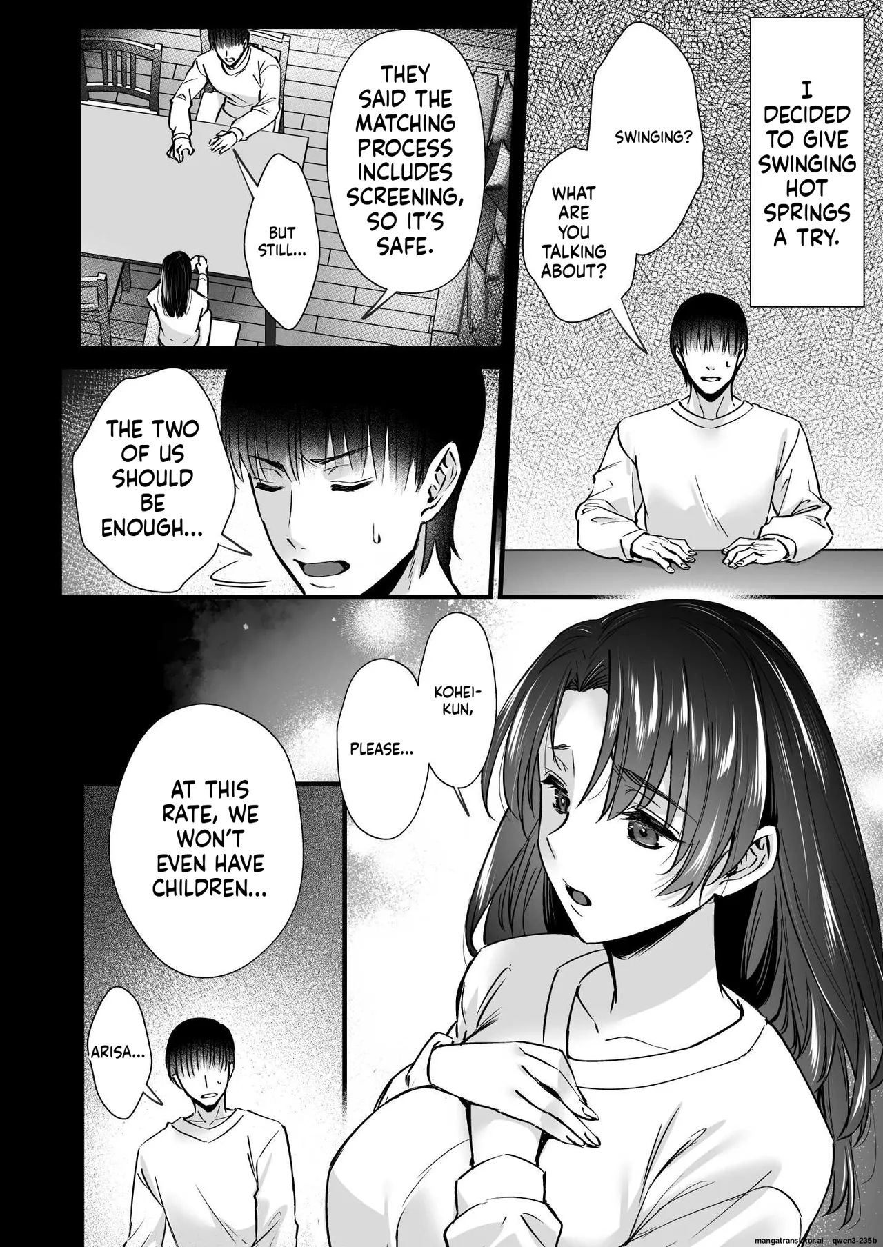 Dohamari Suru Hodo Kimochiii! Junpaku Fuufu to Yarichin Couple no Swapping Onsen page 8