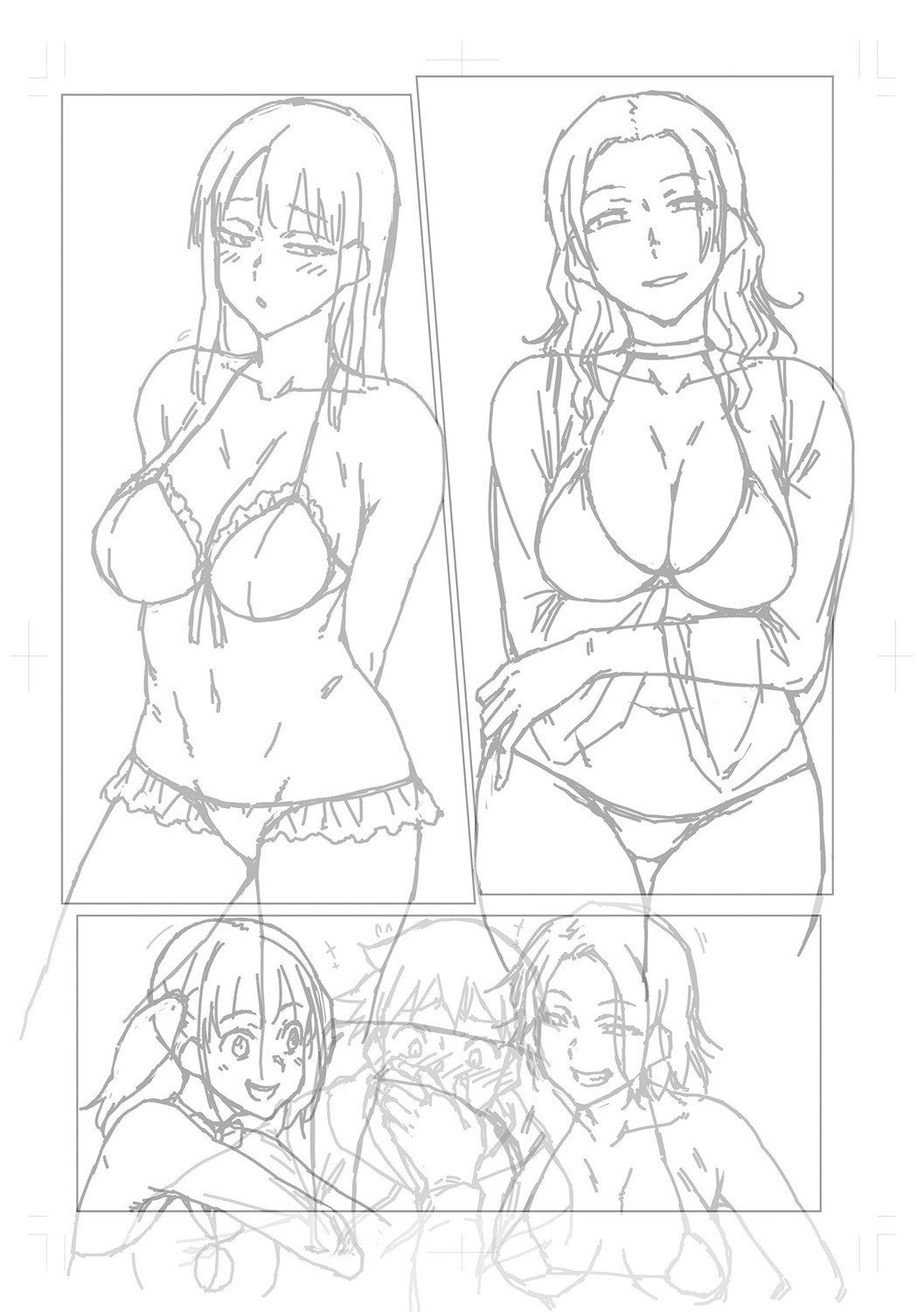 Dosukebe Bijin Yonshimai Harem ni Youkoso! - Welcome to the HAREM of the FOUR Beautiful and Slutty Sisters + "Ueno Bijin Yonsihimai to Kazoku ni Narimashite" Ch. 1-5 Shitagaki Data page 309