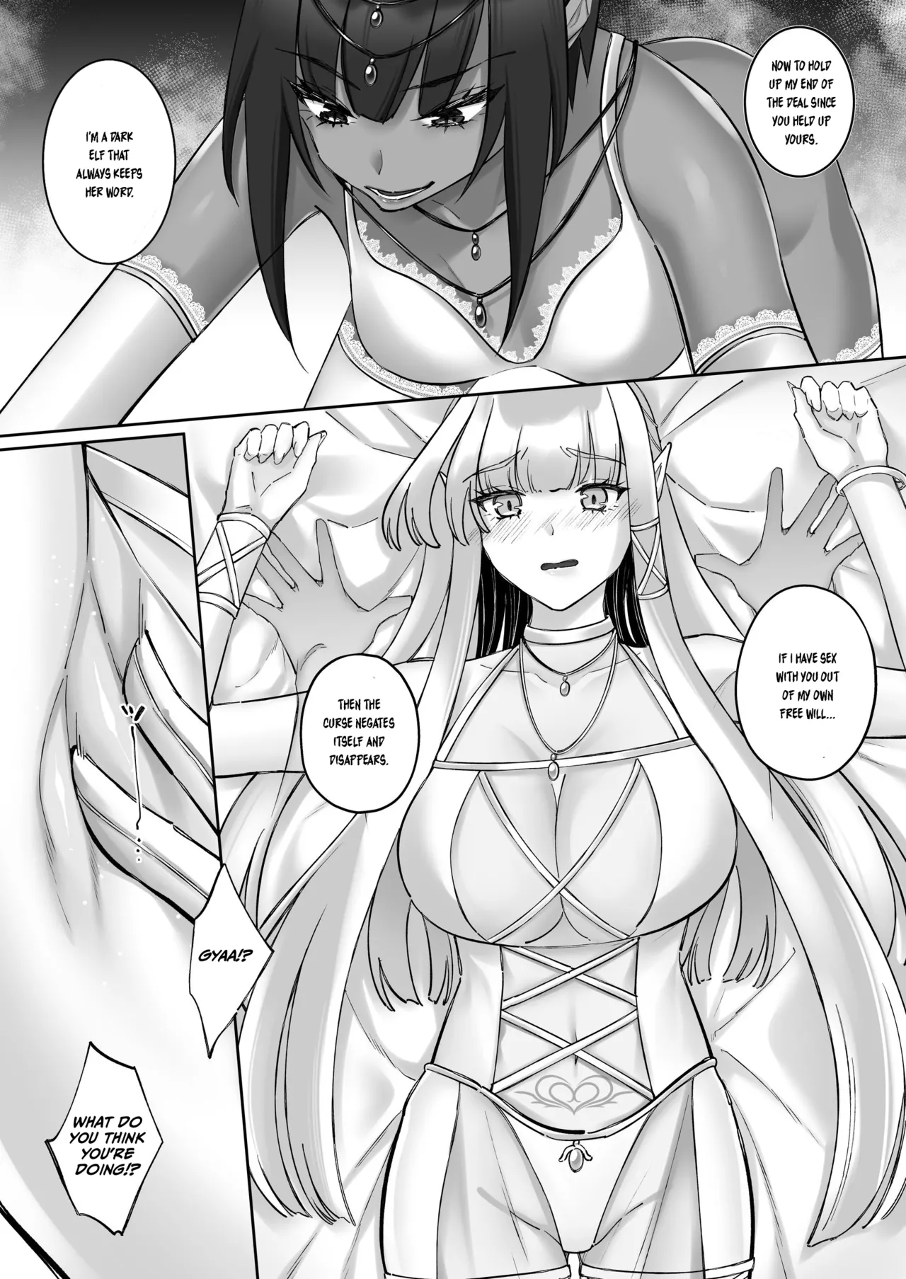 Elf Kanraku ~Elf ni Ecchi na Inmon o Tsukete Les Ochi Saseru~ page 34