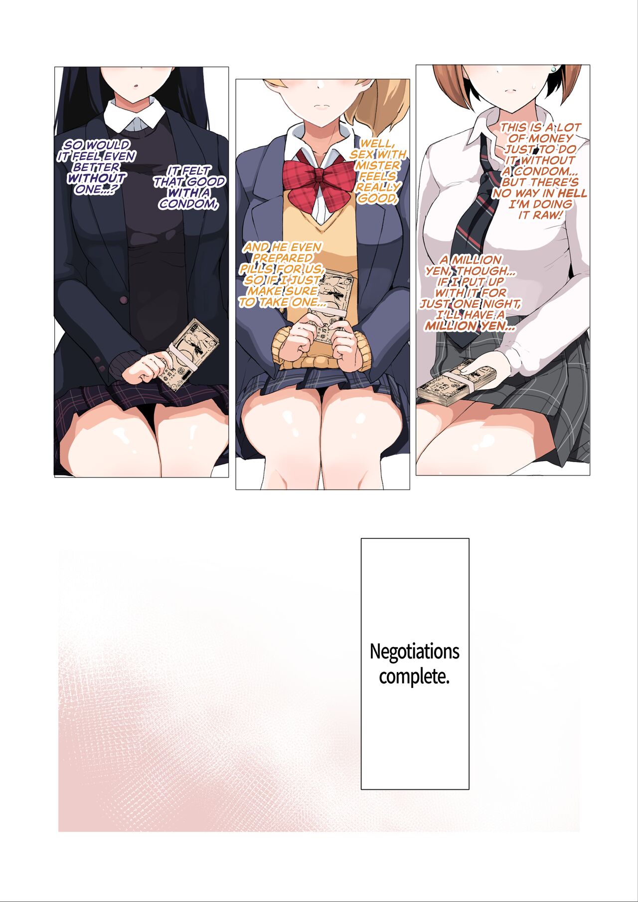 Enkou 4P Harem Musekinin Nakadashi H ~Enjoukousai de Seifuku Shoujo 3-Nin ni Nama de Nakadashi Shimakuru~ page 15
