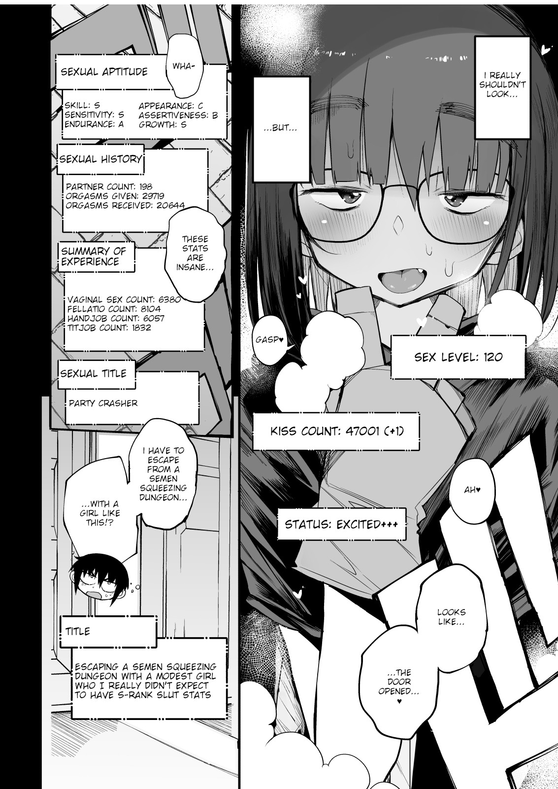 Escaping a semen squeezing dungeon with a modest girl who I really didn't expect to have S-rank slut stats page 11