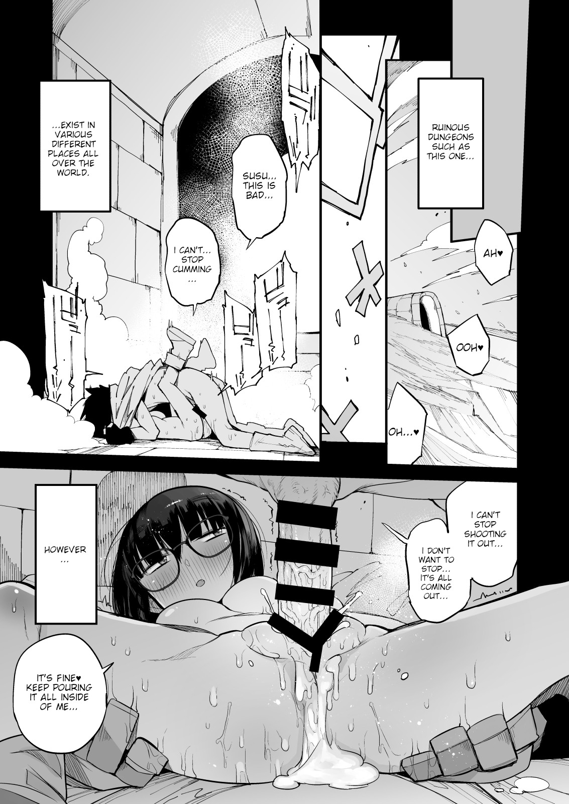 Escaping a semen squeezing dungeon with a modest girl who I really didn't expect to have S-rank slut stats page 42