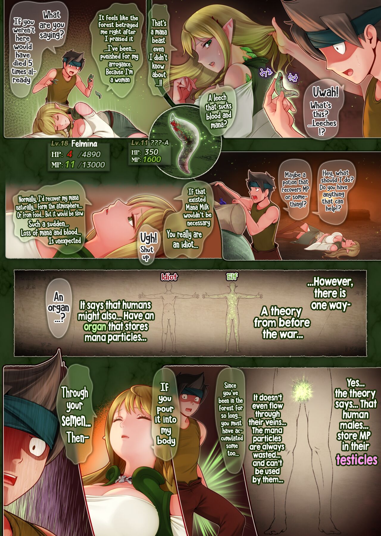Fel and the Forest of Mana -The big titty elf healer recovers my stamina with her bodily fluids- page 22