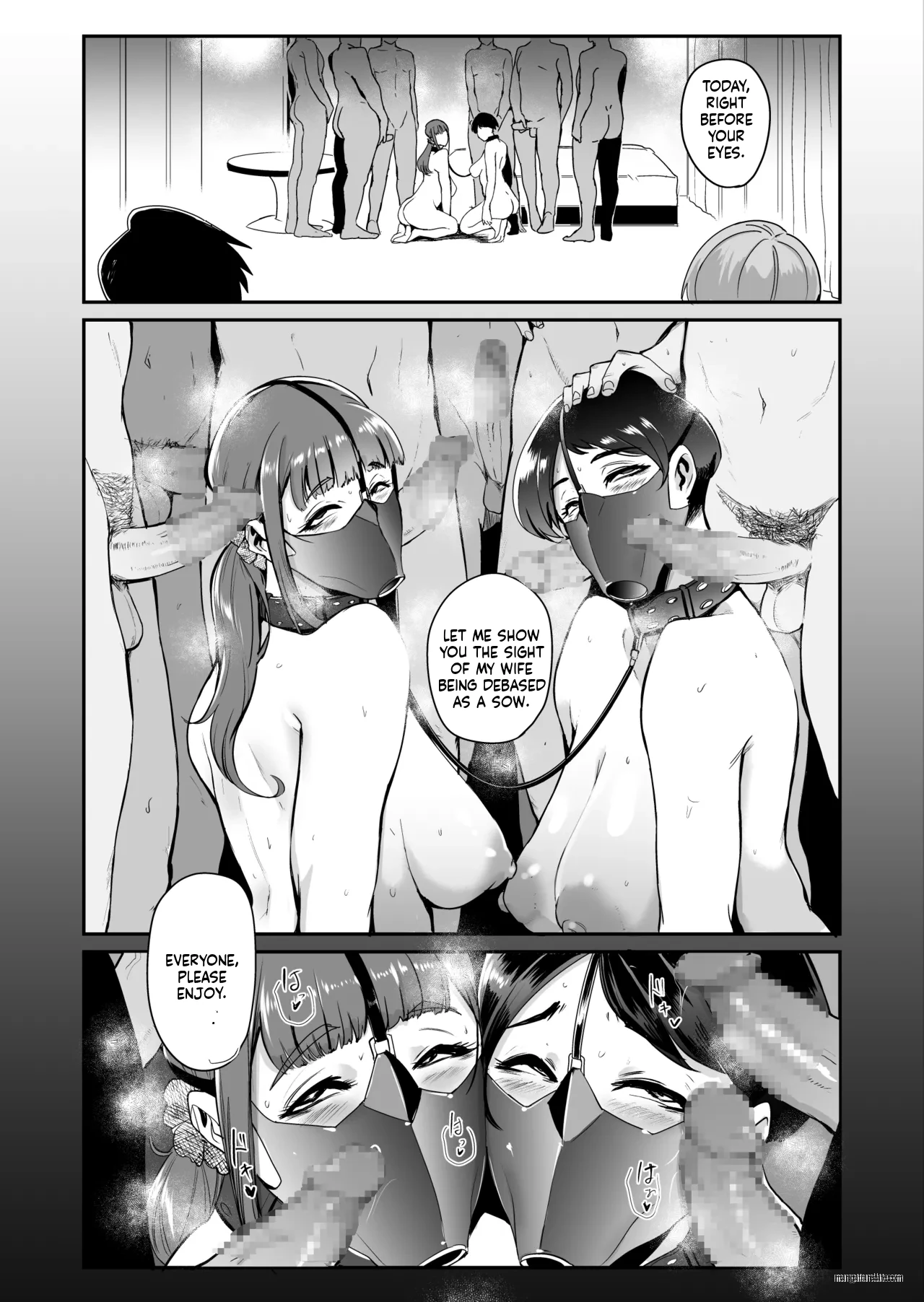 Fella Mask Fujin Kanketsu Hen ~Otto no Mae de Midareru Mask Dorei Zuma-tachi~ page 32
