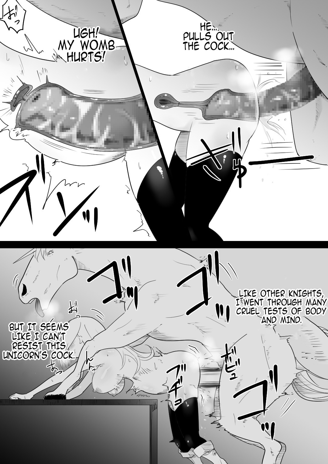 Female knight who fucked by her own steed page 32