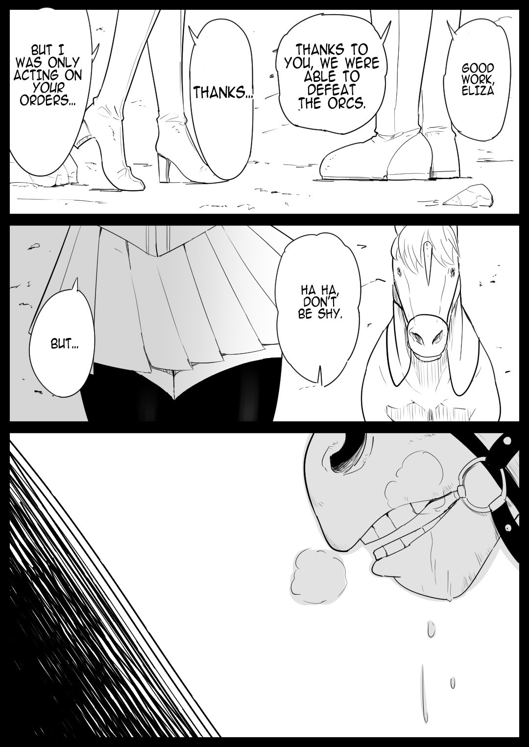 Female knight who fucked by her own steed page 6