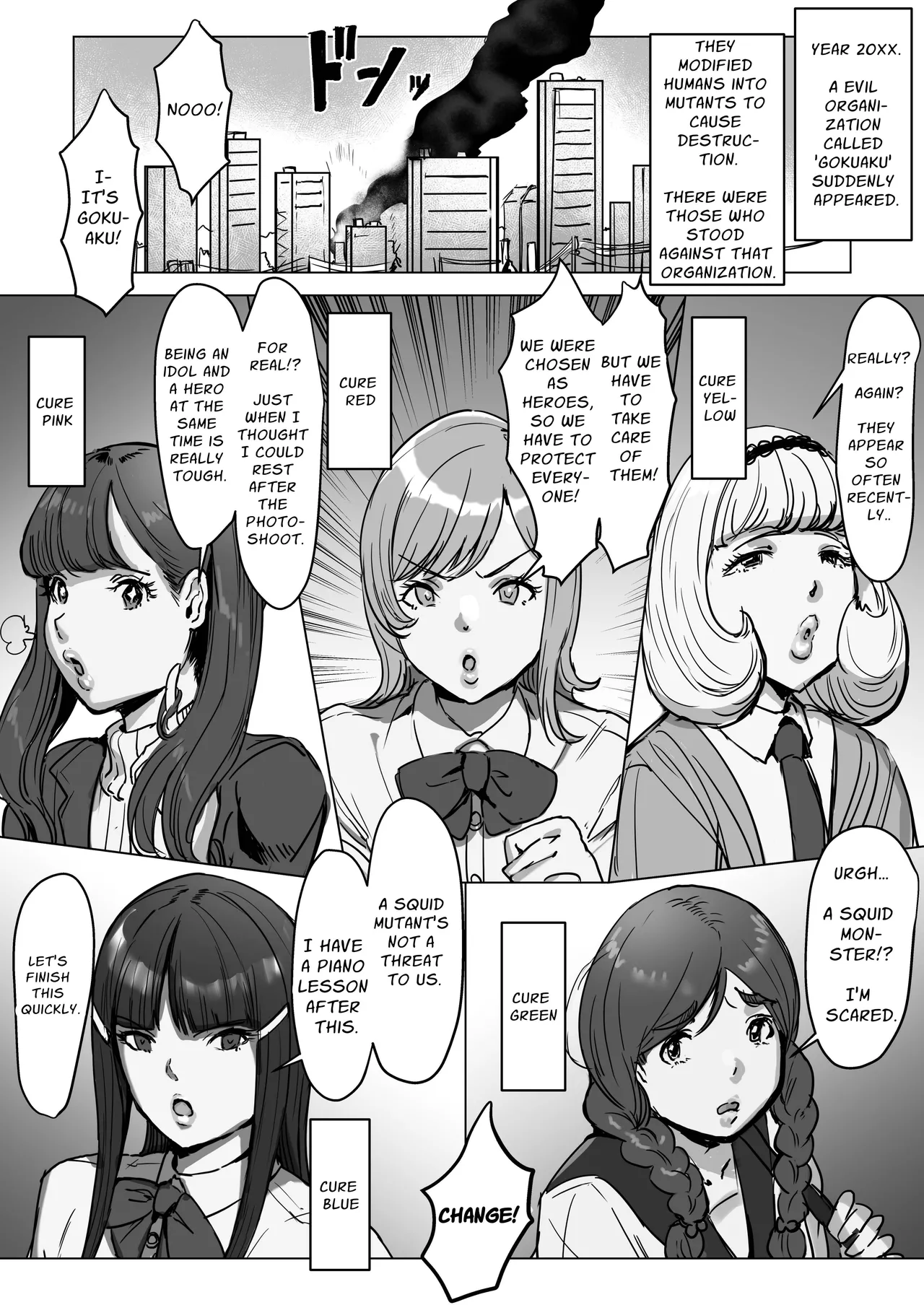 Futanari Dick Battle! Warrior Red VS The Perverted Supervillains page 4