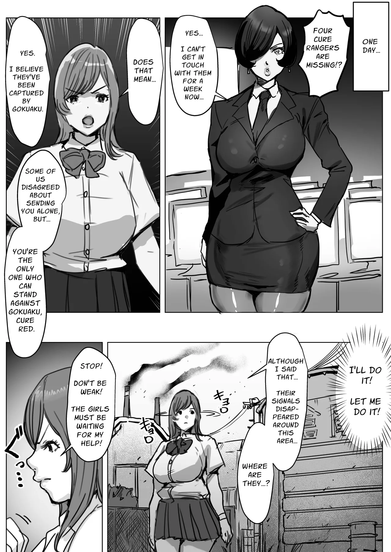 Futanari Dick Battle! Warrior Red VS The Perverted Supervillains page 6
