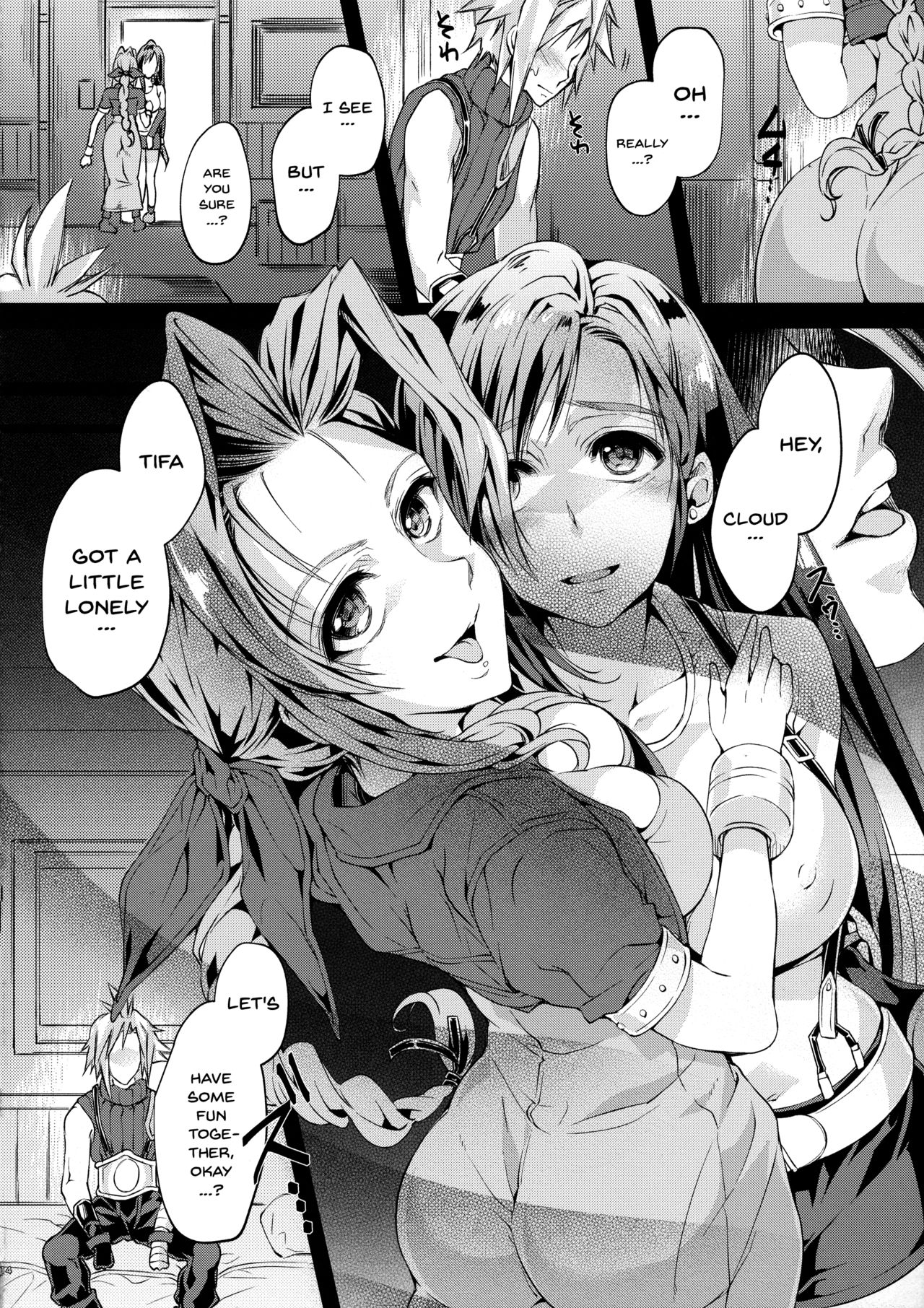 Futanari Doutei Tifa Go -Kakusei- Inran Mesuchinpo Kairaku Ochi page 14