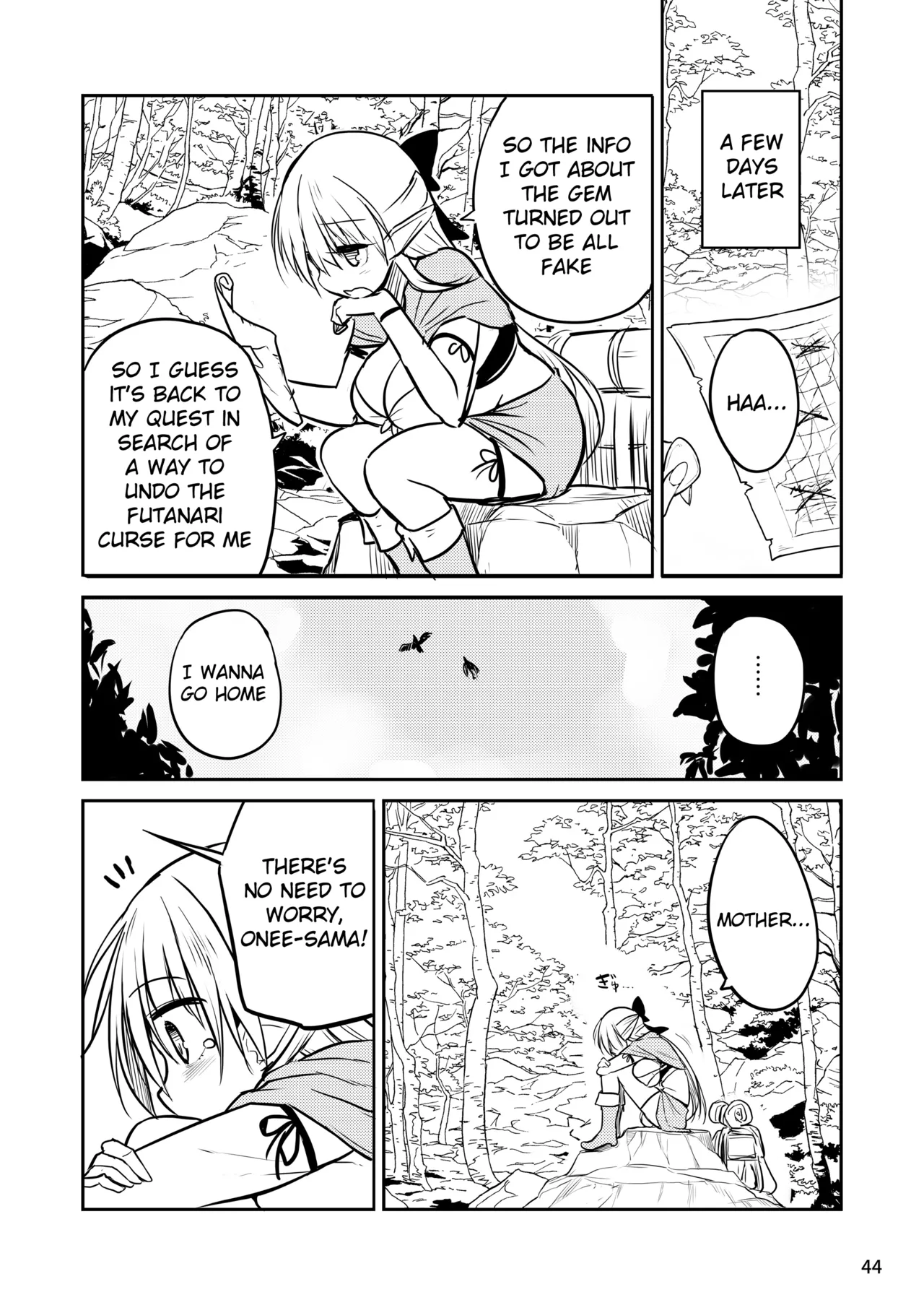 Futanari Elf-chan Kyoui no Fukuseisha-chan page 44