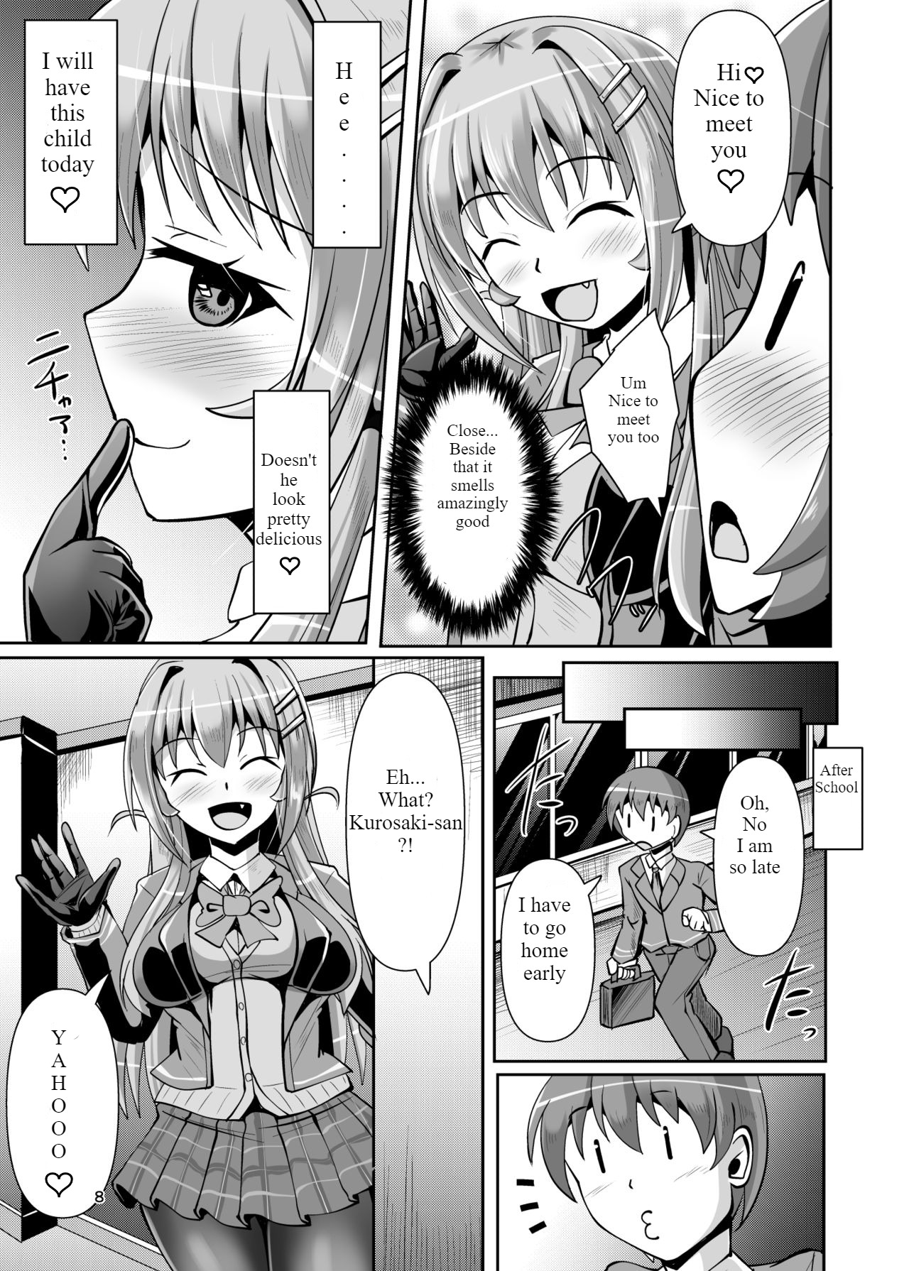 Futanari Kuro Tights no Succubus JK ni Oshiri Horaretai page 8